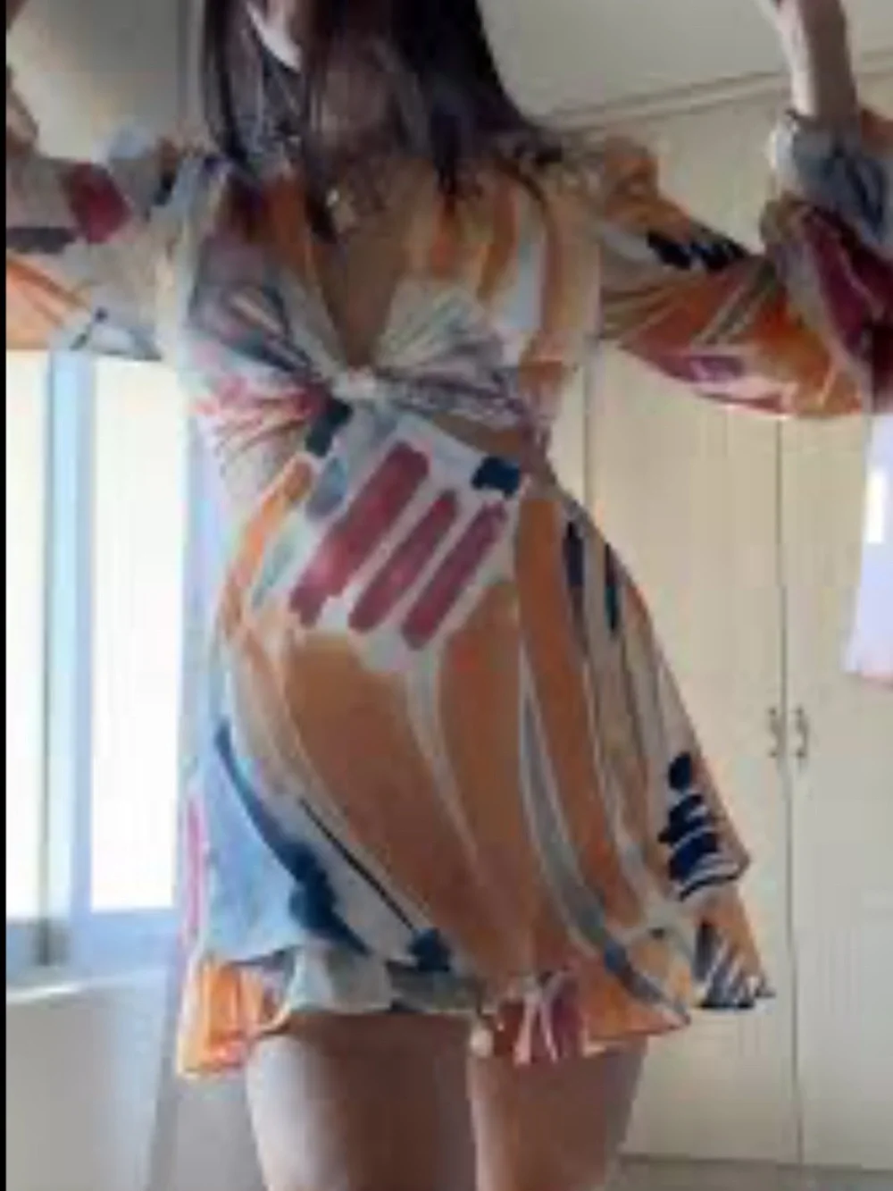WORK OF ART ABSTRACT CUTOUT ROMPER Deep Plunge Open Back Bloomers Playsuit Small
